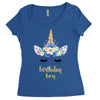 birthday unicorn family series birthday boy Women's Triblend Scoop T-shirt