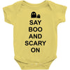 say boo and scary on 2 Baby Bodysuit