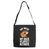 my neck my back my anxiety attack opossum guys tee Adjustable Strap Totes