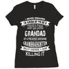 Super Cool Grandad Of A Freaking Awesome Granddaughter Ladies Fitted T-Shirt