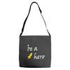 be a hero logo white Adjustable Strap Totes