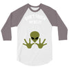 Alien Says Don't Touch My Belly 3/4 Sleeve Shirt
