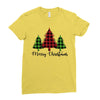 lumberjack tree merry christmas Ladies Fitted T-Shirt