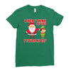 touch my elf christmas fun and naughty Ladies Fitted T-Shirt
