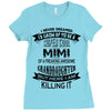 Super Cool Mimi Of A Freaking Awesome Granddaughter Ladies Fitted T-Shirt
