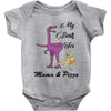 mama &amp; pizza dinasour Baby Bodysuit