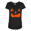 fun face pumpkin Maternity Scoop Neck T-shirt