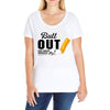 Butt Out Lung Cancer Awareness Ladies Curvy T-Shirt