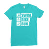 v6 swim bike run Ladies Fitted T-Shirt