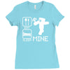 eat sleep mine funny Ladies Fitted T-Shirt