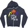spell on you white letter Zipper Hoodie