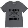 Legends Are Born In February V-Neck Tee