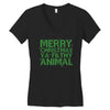 merry christmas ya filthy animal Women's V-Neck T-Shirt