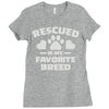 rescued is my favorite breed Ladies Fitted T-Shirt