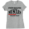 installing muscles Ladies Fitted T-Shirt