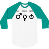 man woman geek symbols 3/4 Sleeve Shirt
