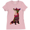 floral fox Ladies Fitted T-Shirt