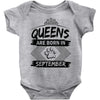 Queens Are Born In September Baby Onesie