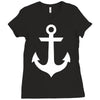 anchor black sailor vintage style navy nautical Ladies Fitted T-Shirt