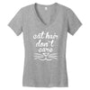 cat hair don't care cute crazy cat Women's V-Neck T-Shirt