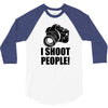 i shoot people t shirt funny photographer tee camera photography digit 3/4 Sleeve Shirt