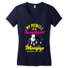 my pitbull is a sweetheart Women's V-Neck T-Shirt
