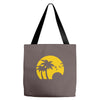 beach silhouette birds sand sunset Tote Bags