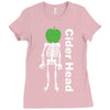 ciderhead cider drinking skeleton and apple Ladies Fitted T-Shirt