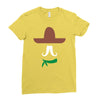 ladies sombrero  funny retro mexico mustache designer Ladies Fitted T-Shirt