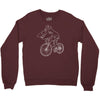 shark riding bicycle bike funny Crewneck Sweatshirt