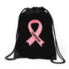 breast cancer ribbon survivor pocket Drawstring Bags