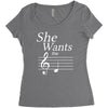 she wants the d black Women's Triblend Scoop T-shirt