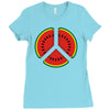 watermelon peace sign Ladies Fitted T-Shirt