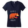 bearly awake Women's V-Neck T-Shirt