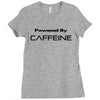 powered by caffeine funny t shirt red bull morning coffee Ladies Fitted T-Shirt