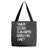 why does it always rain on me Tote Bags