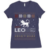 santa leo christmas ugly t shirts Ladies Fitted T-Shirt