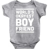 world's okayest boyfriend couple love funny Baby Onesie