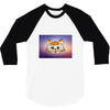 Orange cat 3/4 Sleeve Shirt