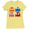 cool retro 80s pacman ghosts video games Ladies Fitted T-Shirt
