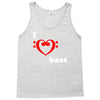 i love heart bass guitar music Tank Top