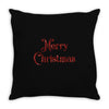 merry christmas red glitter Throw Pillow