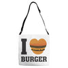 i love burger Adjustable Strap Totes