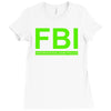 mens fbi print casual slim Ladies Fitted T-Shirt