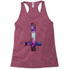 inverted galaxy cross funny  religion banter space fashion new Racerback Tank