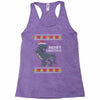 ugly dinosaur merry christmas Racerback Tank