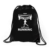 who loves running1 Drawstring Bags