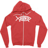 darwin'   fish Zipper Hoodie