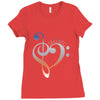 music expresses clef heart girls Ladies Fitted T-Shirt