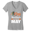 Halloween Kings Are Born In May Women's V-Neck T-Shirt